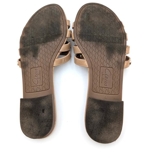 Circus by Sam Edelman Cat Strappy Slide Sandals Women's Tan Size US6.5 EU37 - Picture 6 of 8